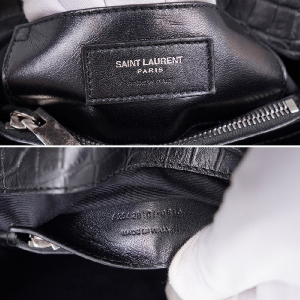 ❌ SOLD ❌ SAINT LAURENT Calfskin Crocodile Embossed College Satchel - Picture 14 of 15